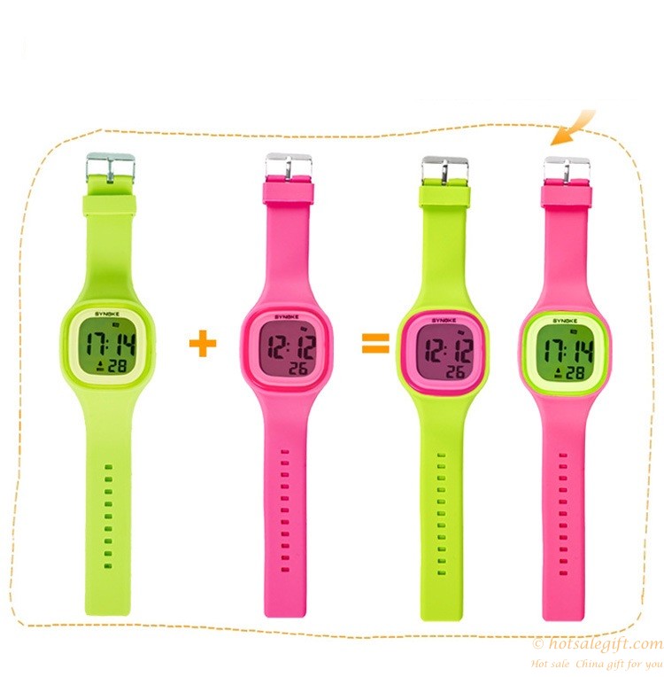 hotsalegift 7 color night light swim waterproof electronic silicone watch fashion 4