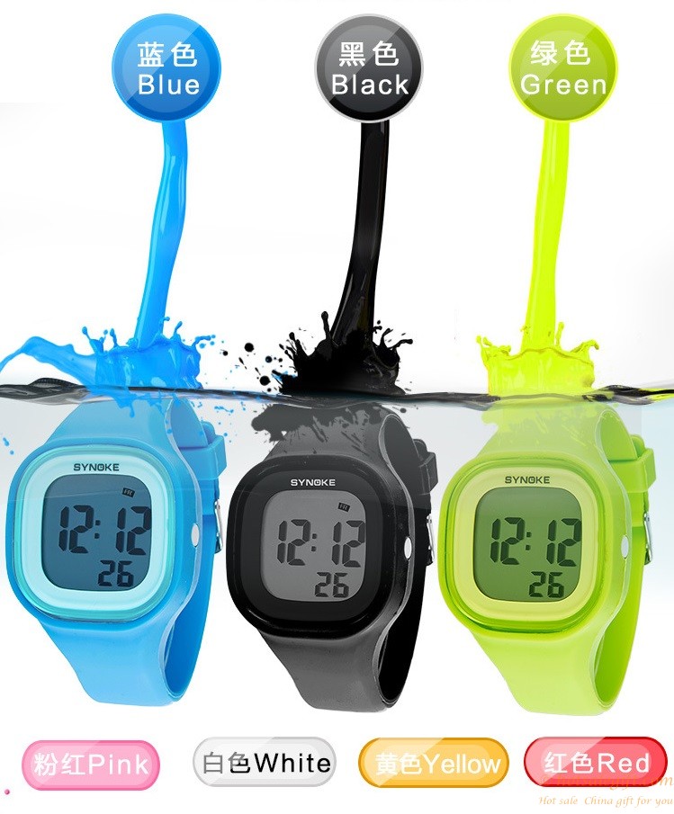 hotsalegift 7 color night light swim waterproof electronic silicone watch fashion 5