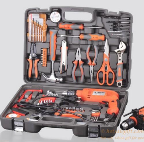 hotsalegift 92 sets metal toolbox drill household tools screwdriver bags 1