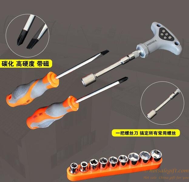 hotsalegift 92 sets metal toolbox drill household tools screwdriver bags 4