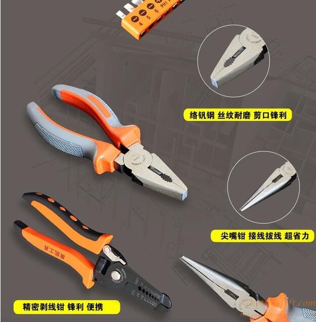 hotsalegift 92 sets metal toolbox drill household tools screwdriver bags 5