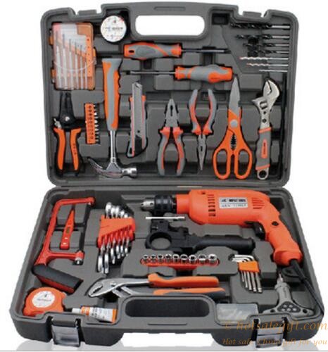 hotsalegift 92 sets metal toolbox drill household tools screwdriver bags