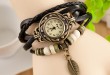 Retro tkané náramek hodinky pro ženy
