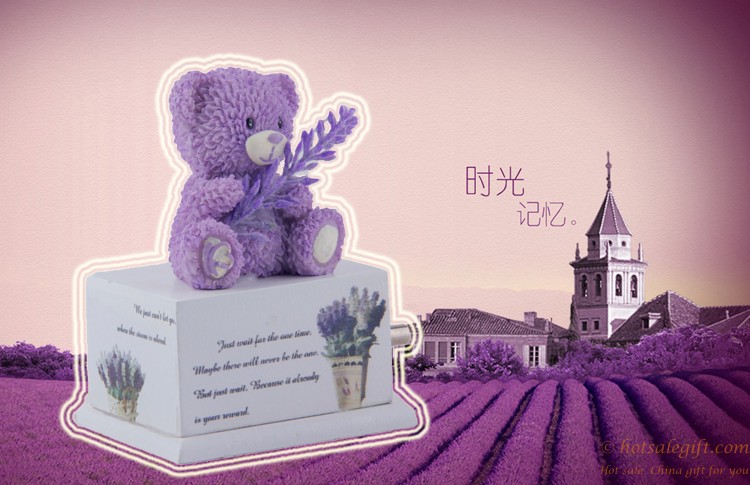 hotsalegift the new resin craft gift lavender bear bell music box gift for student 6