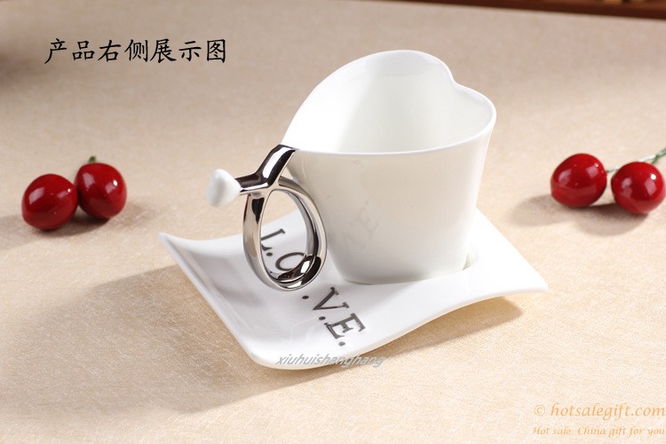 hotsalegift 2014 hot sale creative heart shape ceramic cup mug cups 1