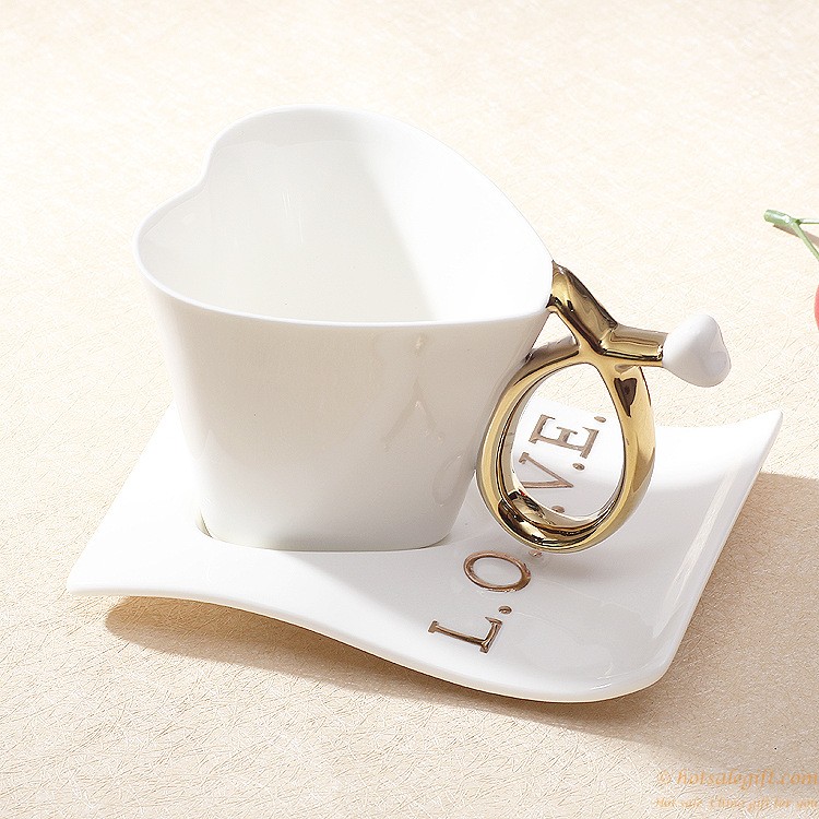 hotsalegift 2014 hot sale creative heart shape ceramic cup mug cups 4