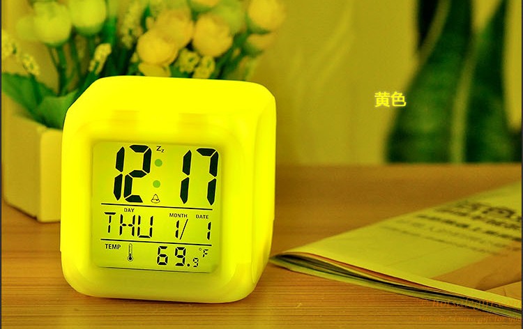 hotsalegift creative alarm clock 7 colors colorful 1