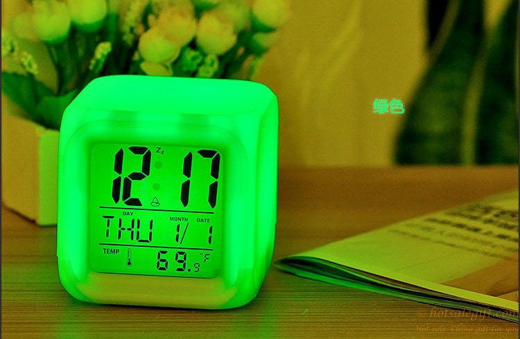 hotsalegift creative alarm clock 7 colors colorful 3
