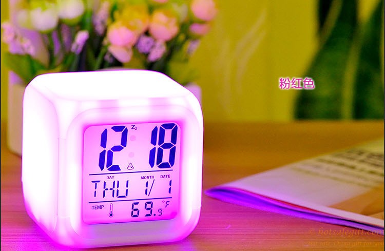 hotsalegift creative alarm clock 7 colors colorful 5