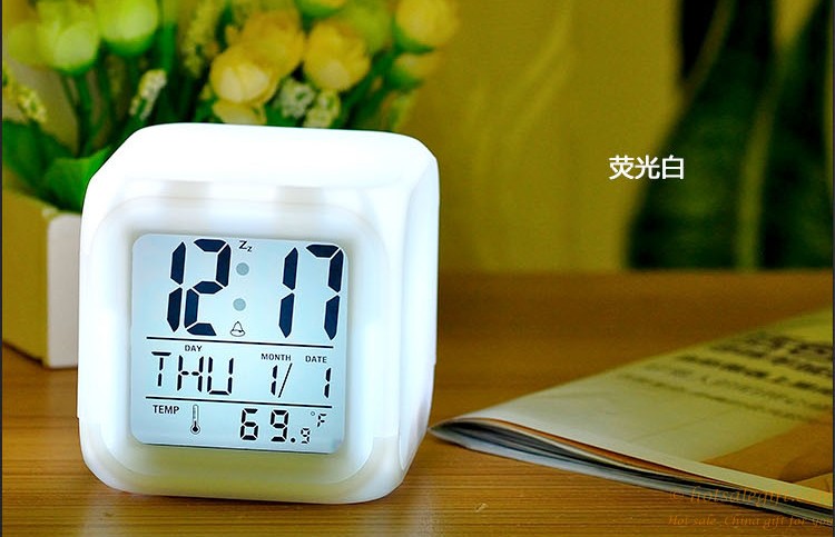 hotsalegift creative alarm clock 7 colors colorful