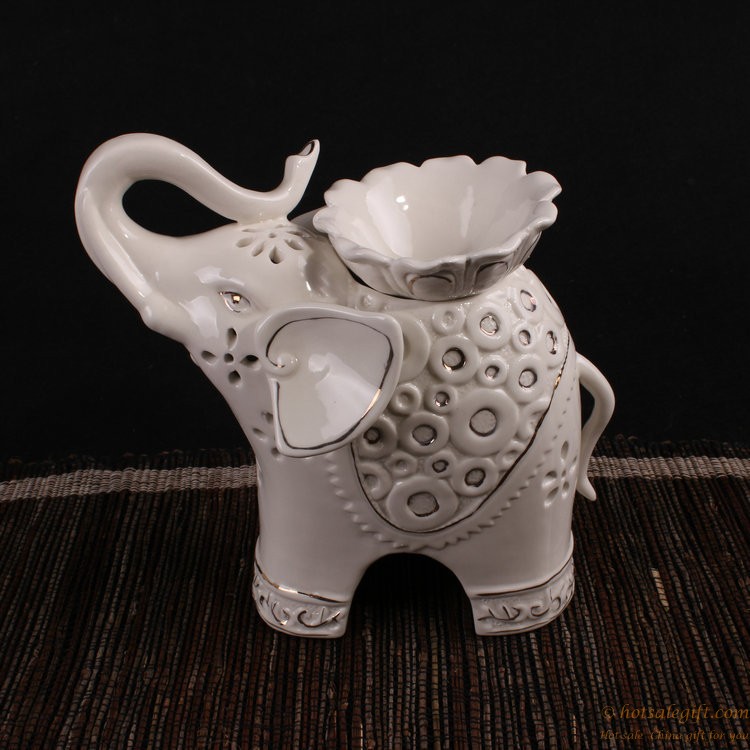 hotsalegift creative aroma lamps ceramic elephant gift 4