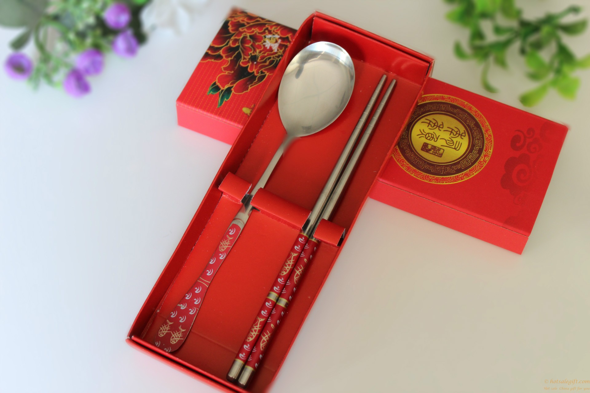 hotsalegift creative chinese style wedding supplies chopsticks spoon gift packaging