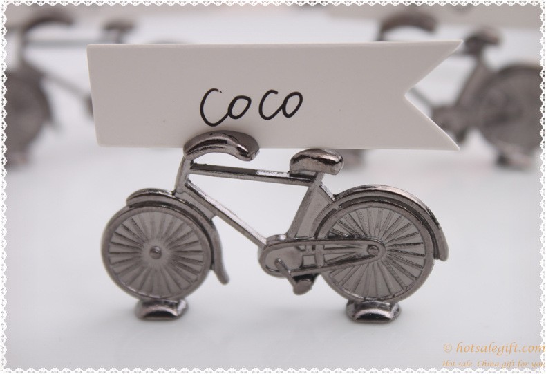 hotsalegift creative design metal bike wedding place card holder favor 4