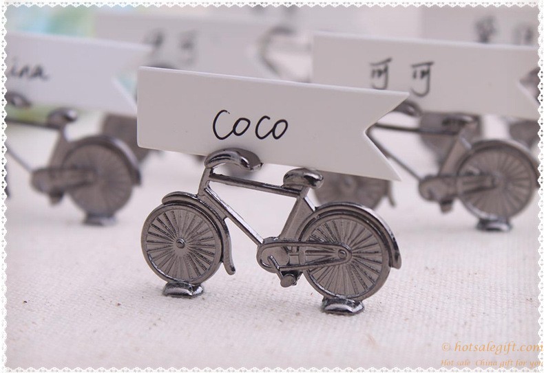 hotsalegift creative design metal bike wedding place card holder favor