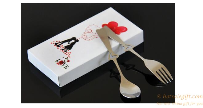 hotsalegift creative heart shaped stainless steel spoon fork 3