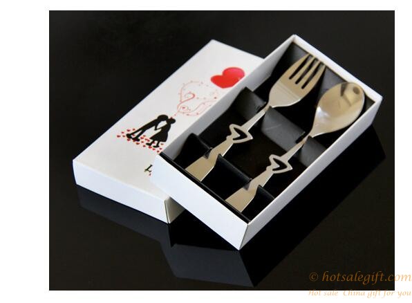 hotsalegift creative heart shaped stainless steel spoon fork 4