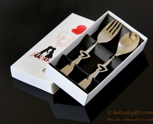 hotsalegift creative heart shaped stainless steel spoon fork