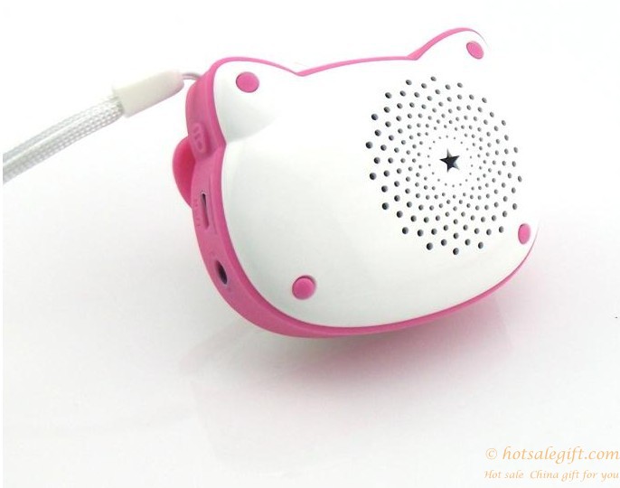 hotsalegift hot sale cute cartoon hello kitty shape mini speaker with fm radio 2