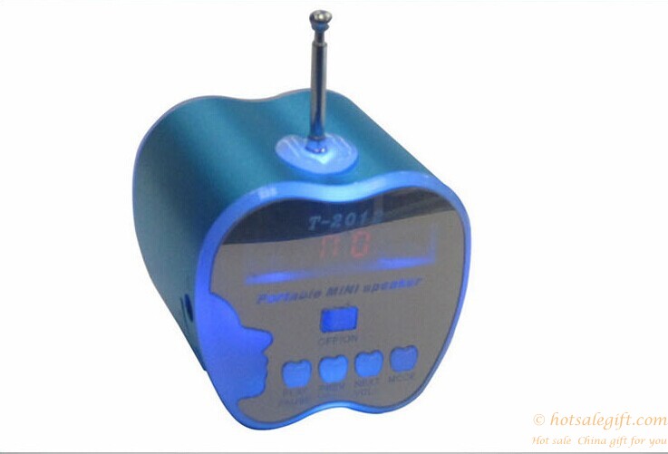 hotsalegift mini apple card speaker usb port fm radio 2