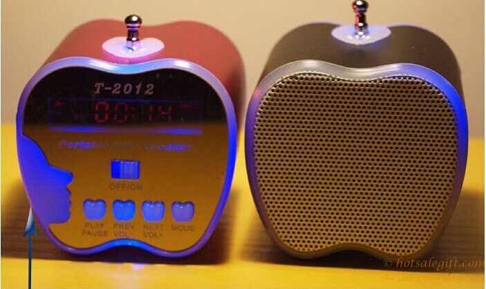 hotsalegift mini apple card speaker usb port fm radio 8
