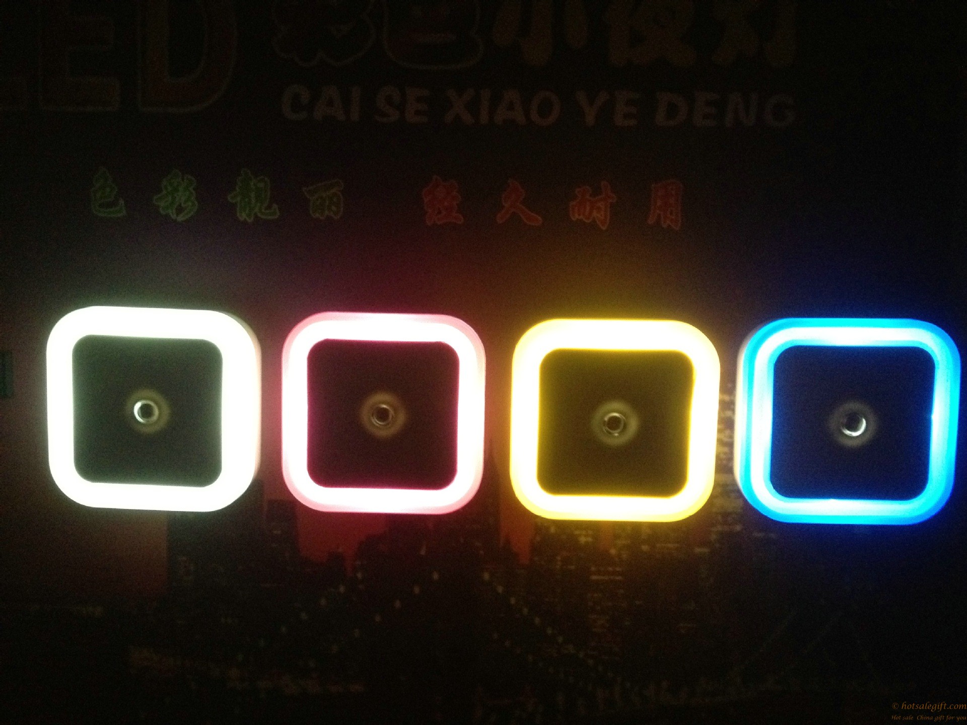 hotsalegift square shape colorful led sensor night light