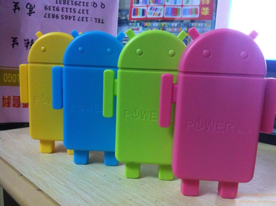hotsalegift cute 5600 mah android robot cartoon mobile power bank charger 6