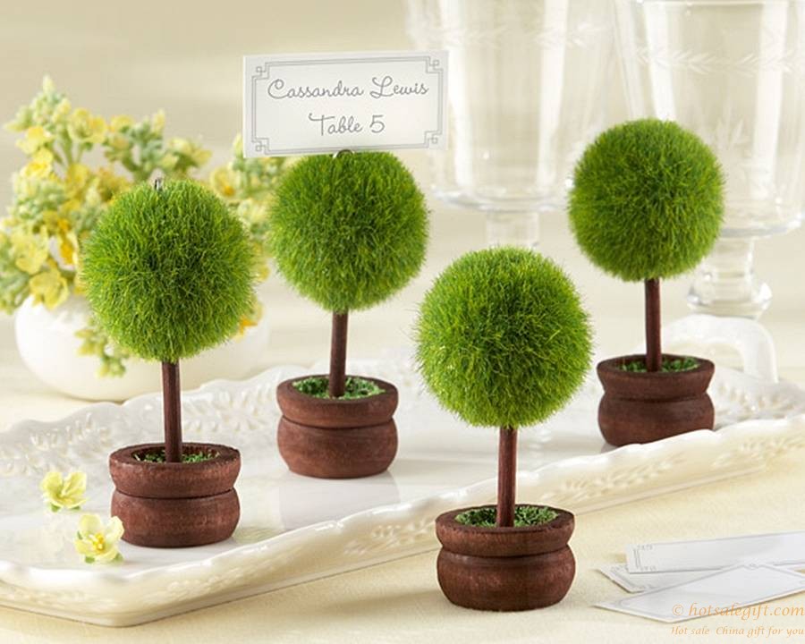 hotsalegift green ball topiary place card holder