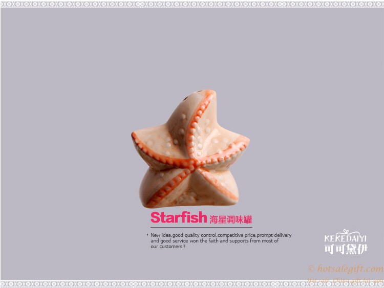 hotsalegift marine shells starfish ceramic spice jar 3