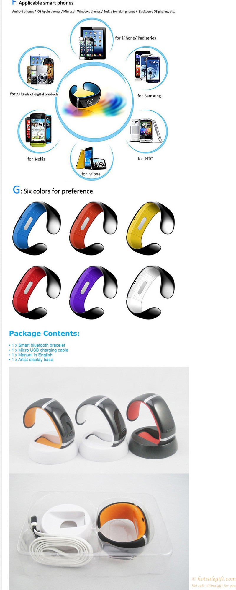 hotsalegift oled capacitive touchscreen display bluetooth bracelet pedometer 5