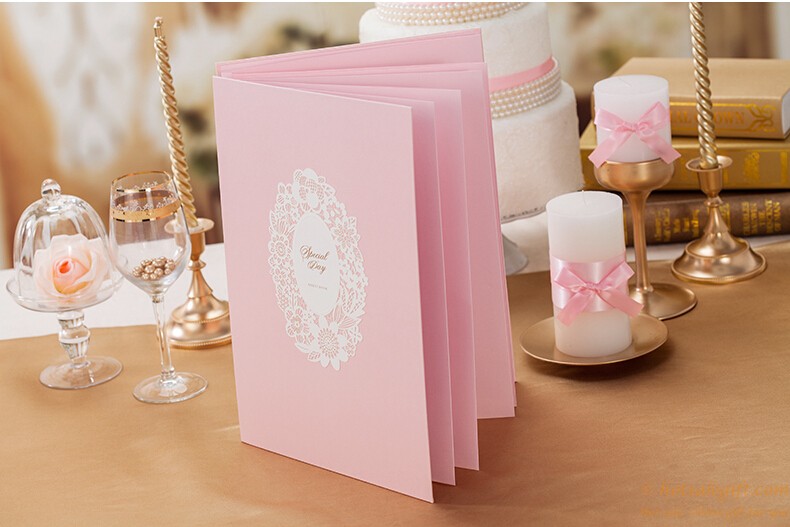 hotsalegift creative wedding purple pink romantic sign book guest books 3