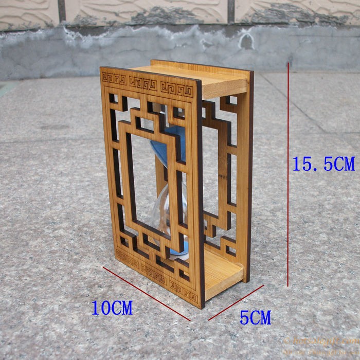 hotsalegift carved hollow bamboo hourglass timer decoration 8