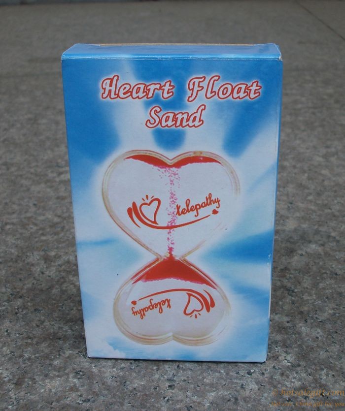 hotsalegift double heart upward liquid sand timer oil hourglass 8