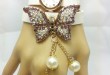 Diamond motýl perla náramek hodinky pro ženy a dívky