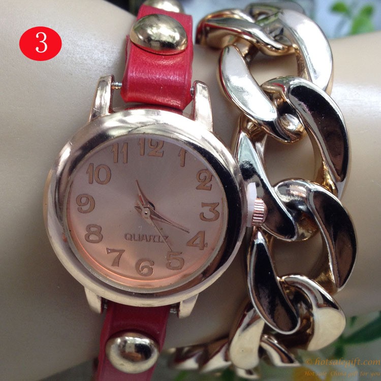 hotsalegift goldplated chain quartz watch alloy casual bracelet watches 2