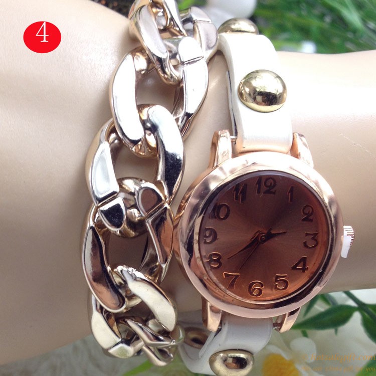 hotsalegift goldplated chain quartz watch alloy casual bracelet watches 3
