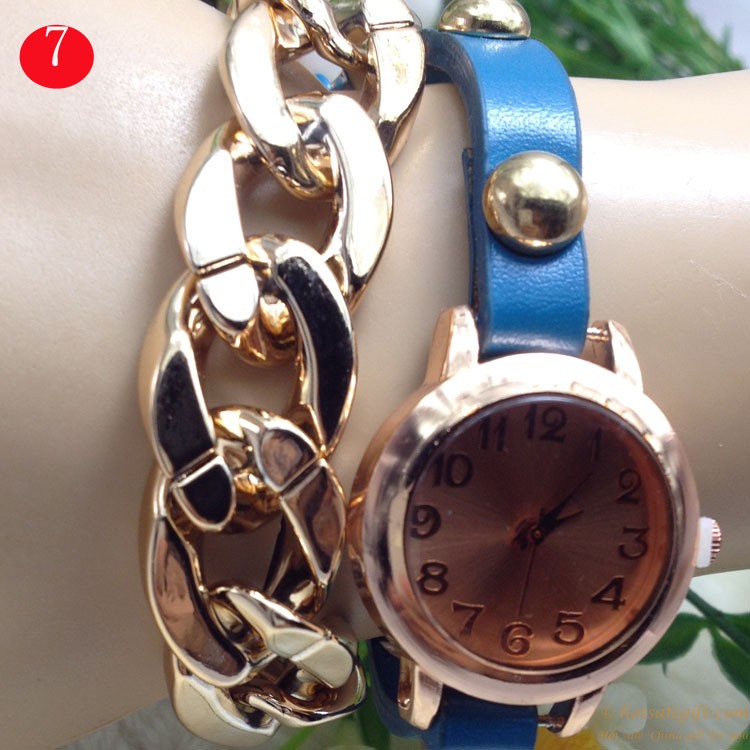 hotsalegift goldplated chain quartz watch alloy casual bracelet watches 6