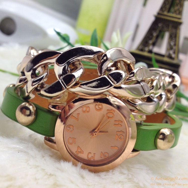 hotsalegift goldplated chain quartz watch alloy casual bracelet watches 8