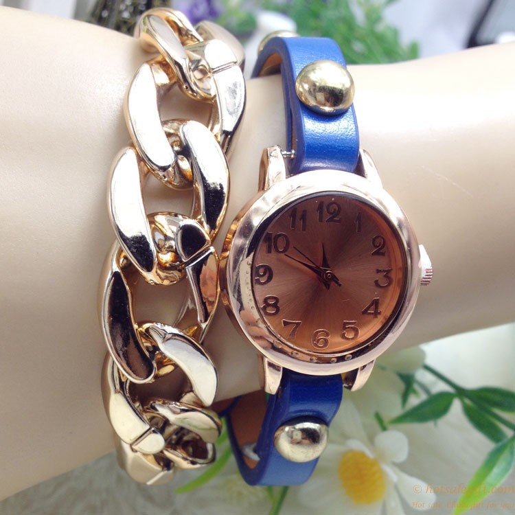 hotsalegift goldplated chain quartz watch alloy casual bracelet watches 9