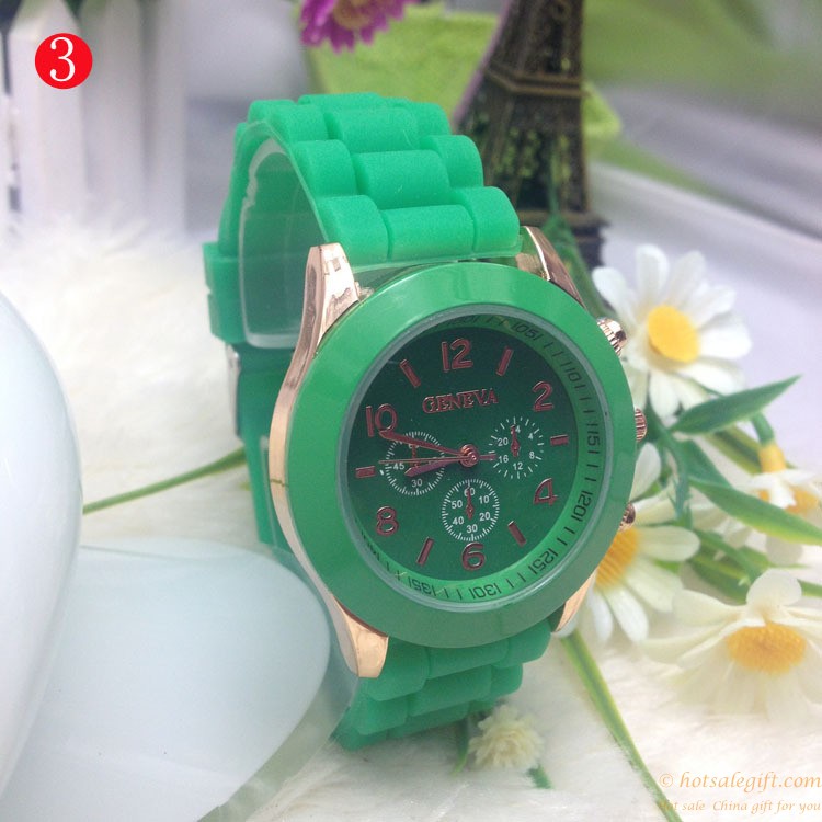 hotsalegift 13 colors geneva silicone watch fashion student watch 3