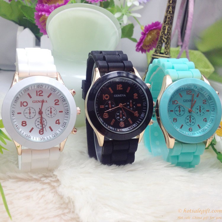 hotsalegift 13 colors geneva silicone watch fashion student watch