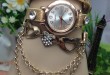 Красивая полые форме сердца бриллиантовый браслет часы для девочек и женщин