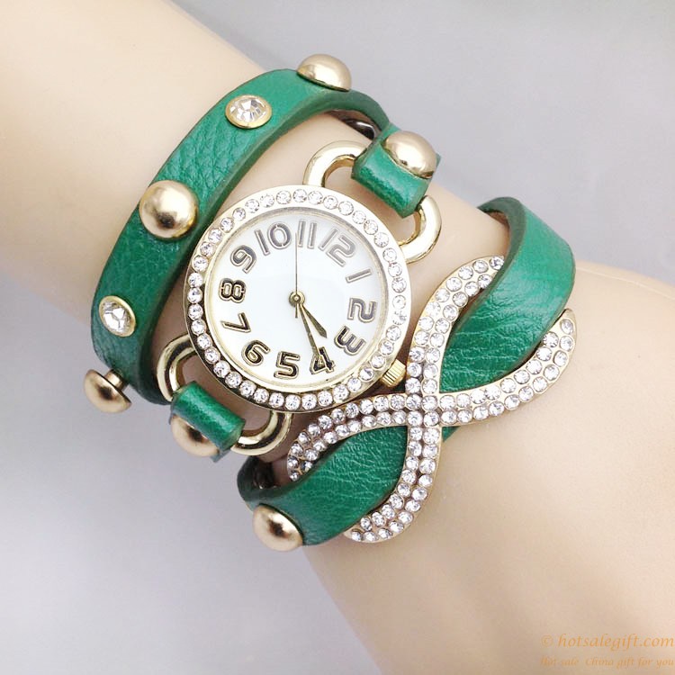 hotsalegift cheap flashing diamond bracelet watch ladies girls 8