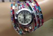 Günstiger Preis mit bunten Diamanten Weben Armbanduhren für junge Dame und Schulmädchen