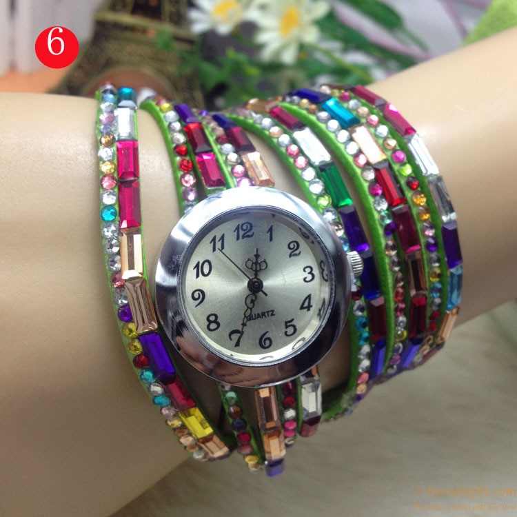 hotsalegift cheap price colorful diamonds weave bracelet watches young lady school girls 4