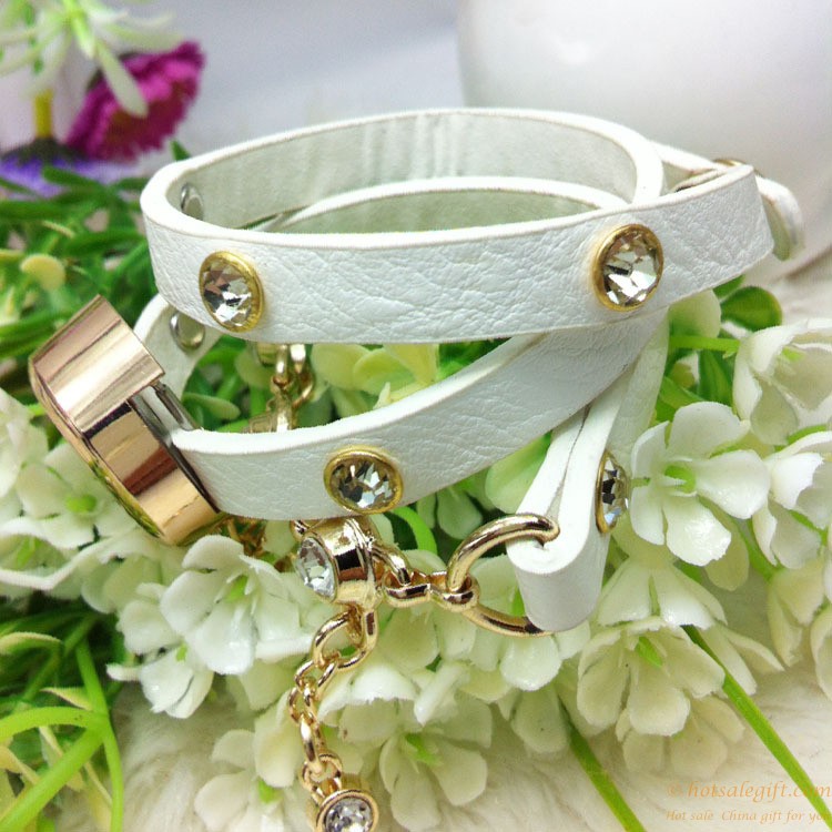 hotsalegift china supplier luxury diamond pu leather woven bracelet watch ladies 7