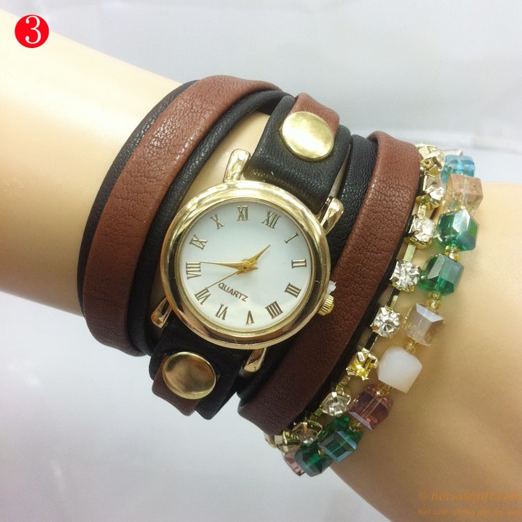 hotsalegift color belt acrylic bead bracelet watch fashion ladies 2
