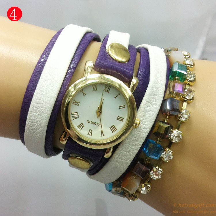 hotsalegift color belt acrylic bead bracelet watch fashion ladies 3