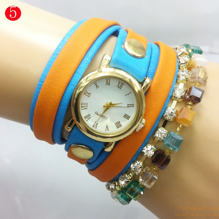 hotsalegift color belt acrylic bead bracelet watch fashion ladies 4