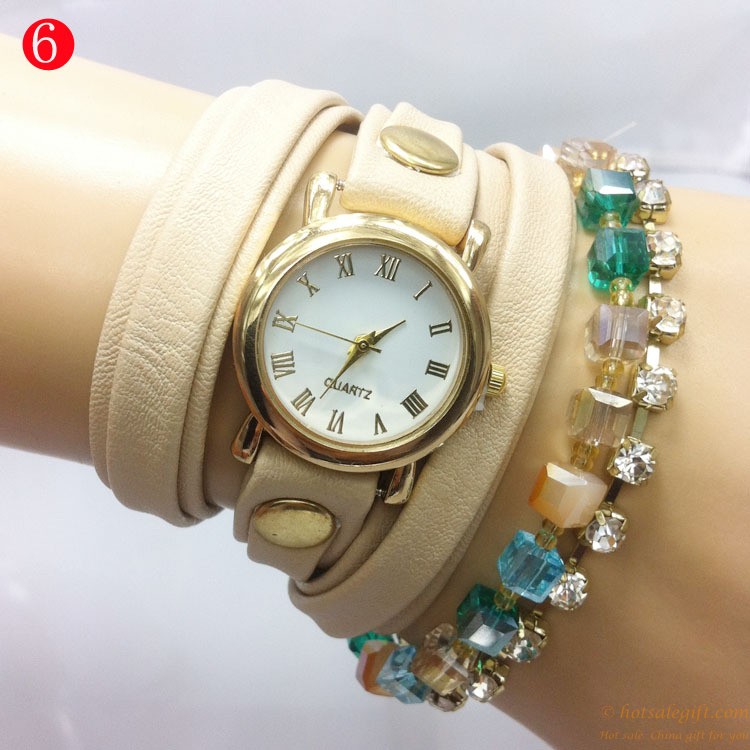 hotsalegift color belt acrylic bead bracelet watch fashion ladies 5