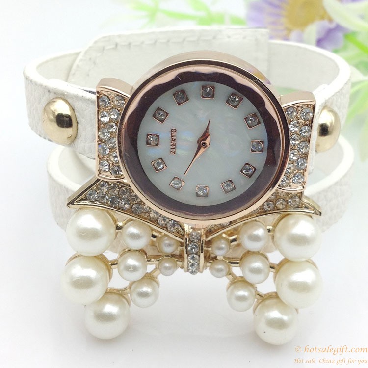 hotsalegift colorful pearl bracelet casual quartz watch young ladies 7